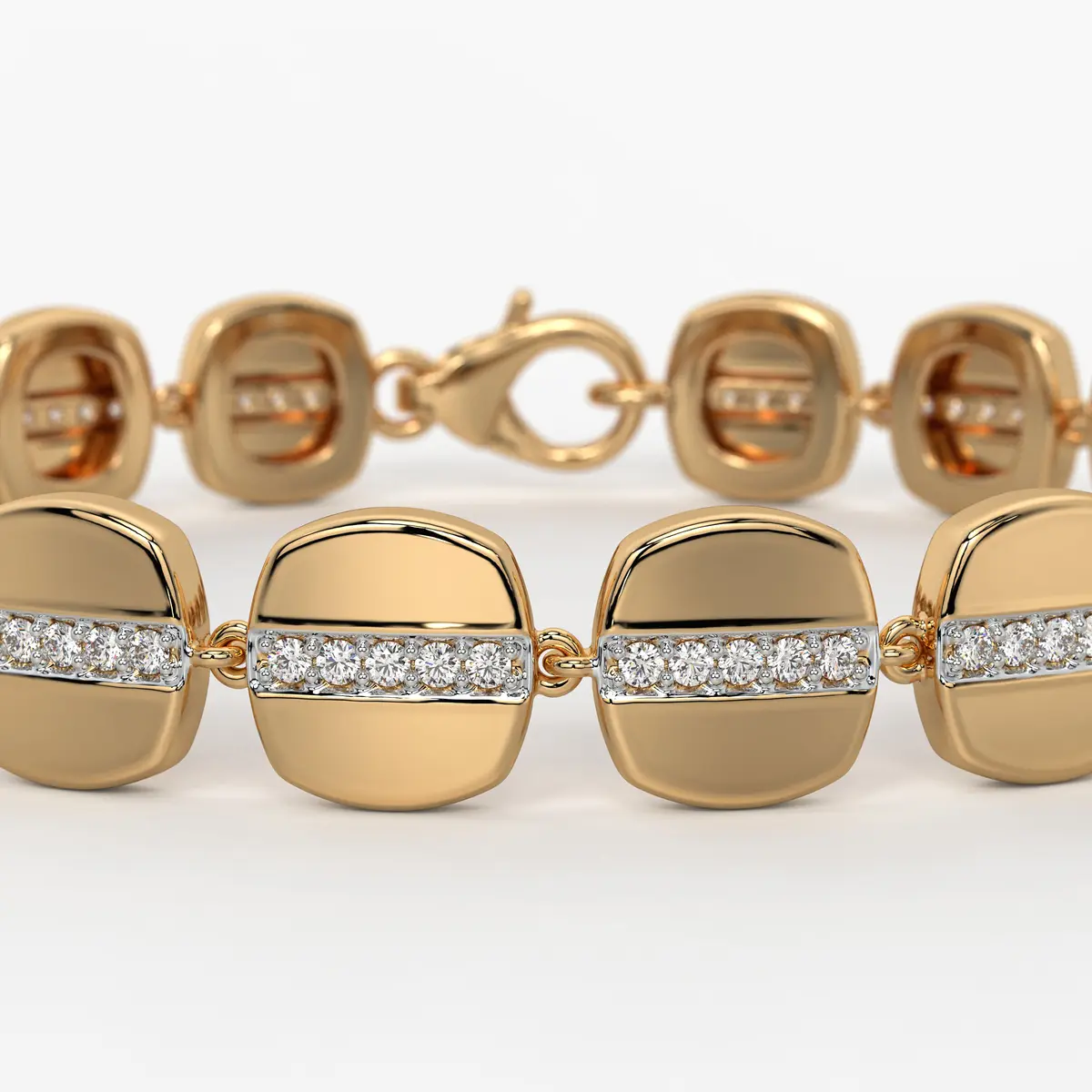 Rounded Square Link Bracelet